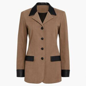 “Bonz Lambskin Suede Jacket Size M Vintage Australian Leather Trim”